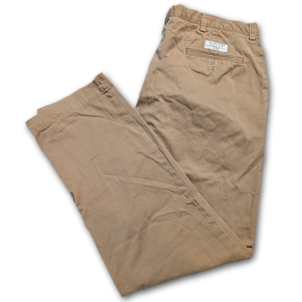 Polo Ralph Lauren Mens 40x32 Prospect Pant Tan 100% Cotton Chino Regular Fit